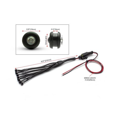 Red DIY Universal Fender Mount LED Auxiliary Light Set - 14 Piece