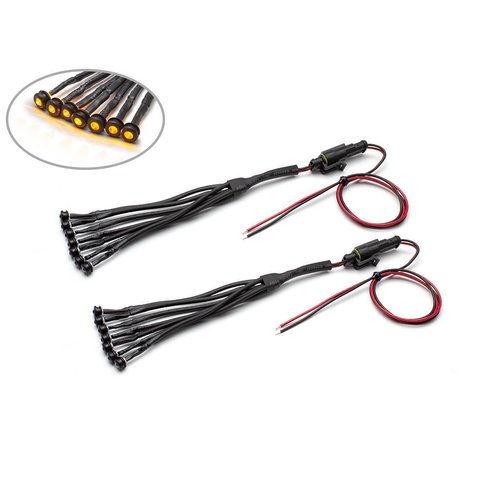 Orange DIY Universal Fender Mount LED Auxiliary Light Set - 14 Piece