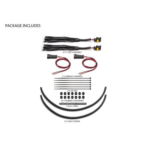 Orange DIY Universal Fender Mount LED Auxiliary Light Set - 14 Piece