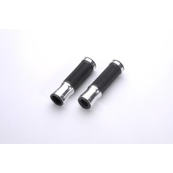 Handlebar grips aluminium-rubber, 125 mm, silver