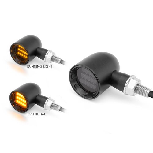 DERBY Black  CNC Machined Classic Mini LED Turn Signals
