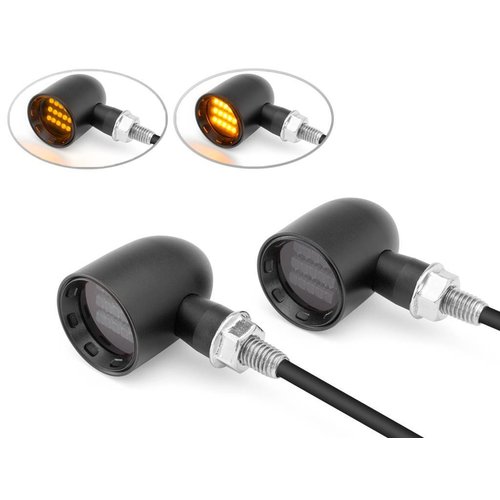 DERBY Schwarz  CNC bearbeitete klassische Mini-LED-blinker