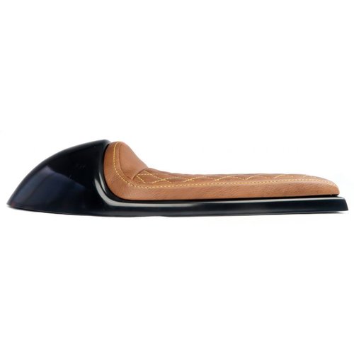 C.Racer Selle marron et jaune Café Racer Chocolat Diamond Stitch Type 26