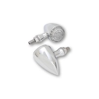 Clignotants Power LED avec boîtier en aluminium chrome, homologué