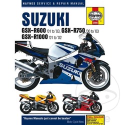 Manuel de réparation SUZUKI GSX-R600 2001 - 2003 GSX-R750 2000 -2003 &