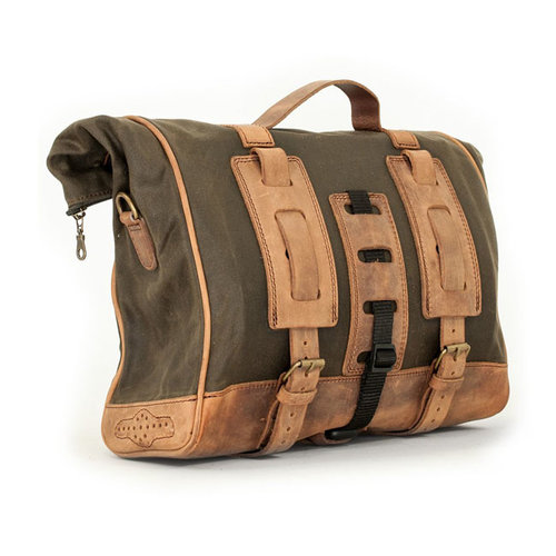Longride Single Side Saddlebag Waxed Cotton Khaki