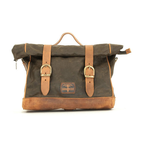 Longride Single Side Saddlebag Waxed Cotton Khaki