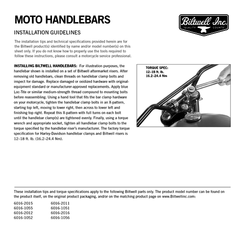 Biltwell Moto Handlebars 1"