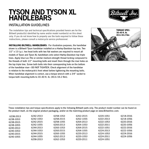 Biltwell Guidon Tyson 1 "XL 14"