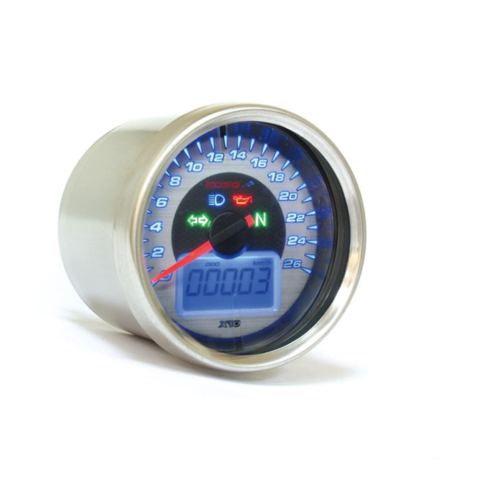 KOSO Snelheidsmeter D64 Chrome Style + Telltales (max. 260 km / u)