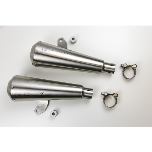 Ixil Pot d'échappement Ironhead en acier inoxydable brossé, homologué