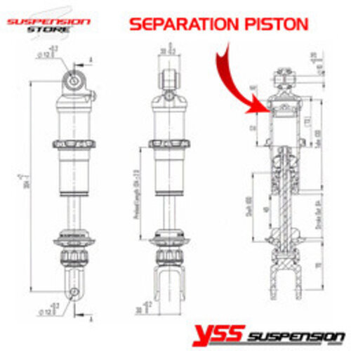 YSS MZ366-305TR pour Wimoto & Retrorides BMW K75/100/1100 Kit de suspension