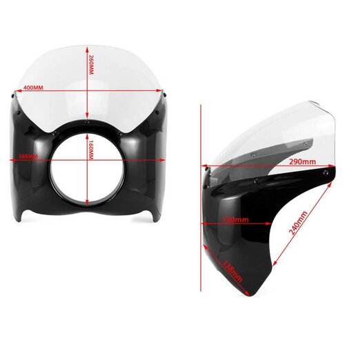 Cockpit Café Racer rétro - transparent