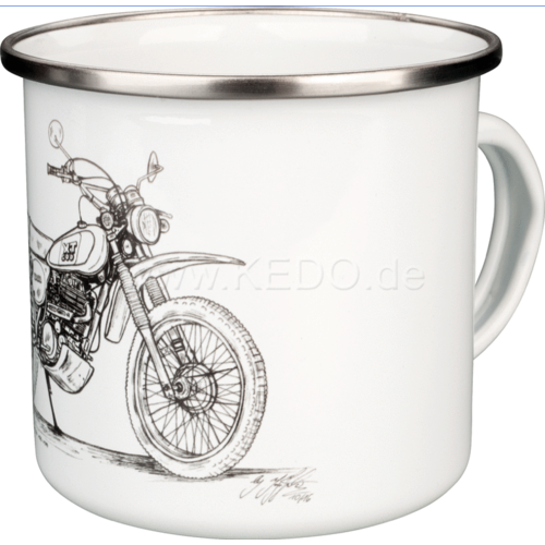 kedo Koffiemok emaille XT500 dakar zwart