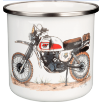 Tasse en émail XT Dakar Red