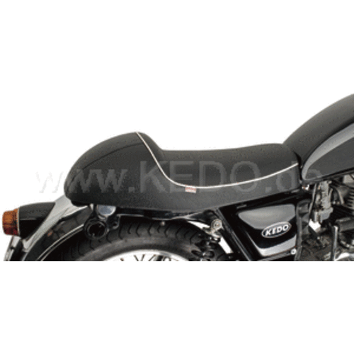 kedo SR400/500/T Double seat 'Classic Racer' Zwart met witte belijning