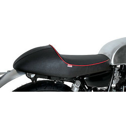 SR400/500/T Selle "Classic Racer" noire avec passepoil rouge