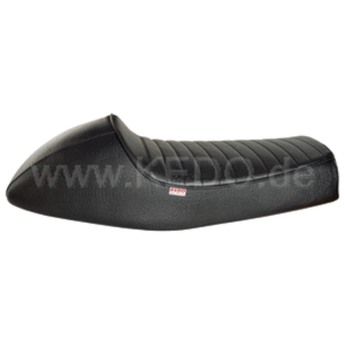 kedo SR400/500/T Double seat 'Classic Racer' Zwarte geribbelde bekleding en zwarte belijning