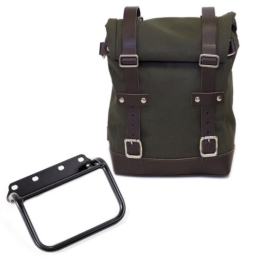 UNIT Garage WAXED SUEDE SIDE PANNIER + SUBFRAME Bmw R80 G/S