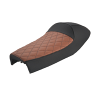 SR400/500/T Double seat 'Classic Racer' Black/brown Diamond pattern