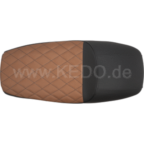 kedo SR400/500/T Selle double "Classic Racer" noire/brune avec coutures en losange
