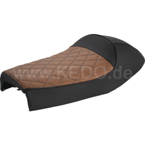 kedo SR400/500/T Double seat 'Classic Racer' Black/brown Diamond pattern