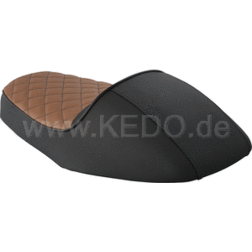 kedo SR400/500/T Double seat 'Classic Racer' Black/brown Diamond pattern
