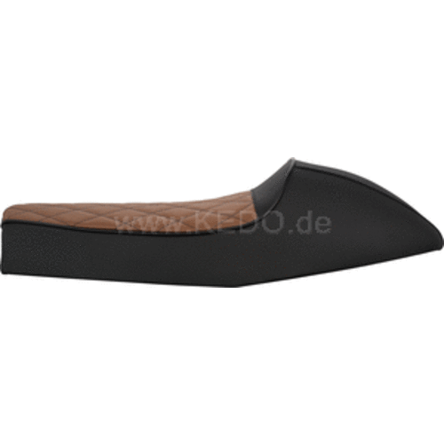 kedo SR400/500/T Double seat 'Classic Racer' Black/brown Diamond pattern