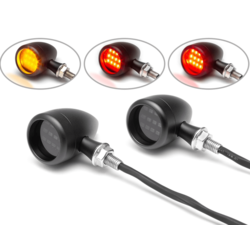 Set Bullet "Truro" Turn Signals / Tail Light CNC - Black