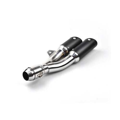 Twin 2-1 Zwart Chrome 51mm