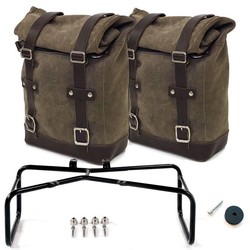ZWEI WACHSIGE WILDLEDER-SEITENPANIERS + DOPPELZIMMER R NINET