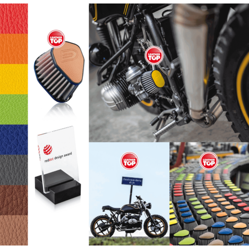 DNA Filtre à air ovale avec sommet en cuir 44MM