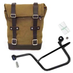 Right Canvas luggage bag and mounting bracket Moto Guzzi V7