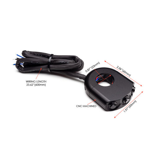 Interrupteur 3 boutons Aluminium / Noir