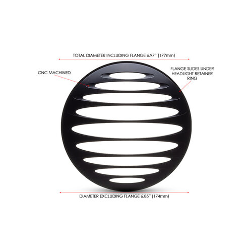 Oval Stripes Design Headlight Grid 7 "