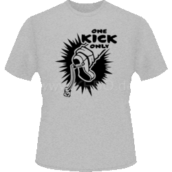 T- Shirt "One Kick Only" - Sports Grey With Black Print