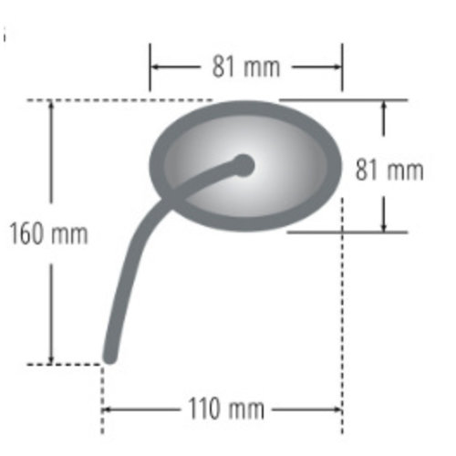 Set (2 st) Universele Ronde Spiegels - Zwart