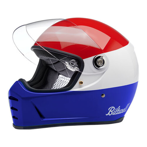 Biltwell Splitterhelm Podium Glanzend -  Rood/Wit/Blauw
