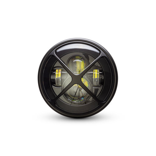 7  "Matzwarte multi-projector LED-koplamp +   X Cross Cover