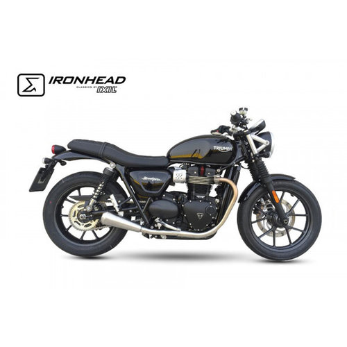 Ixil Silencieux Ironhead pour Triumph Street Twin 900 EFI ABS, (DP01), 16-18, (Euro4)