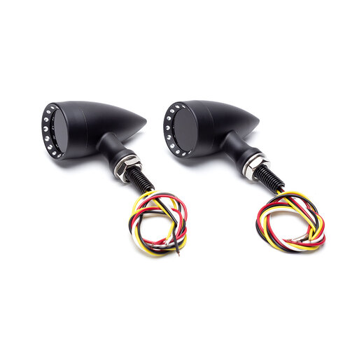 Black Bullet Alloy Integrierte LED-Stopp- / Rücklichter + Blinker