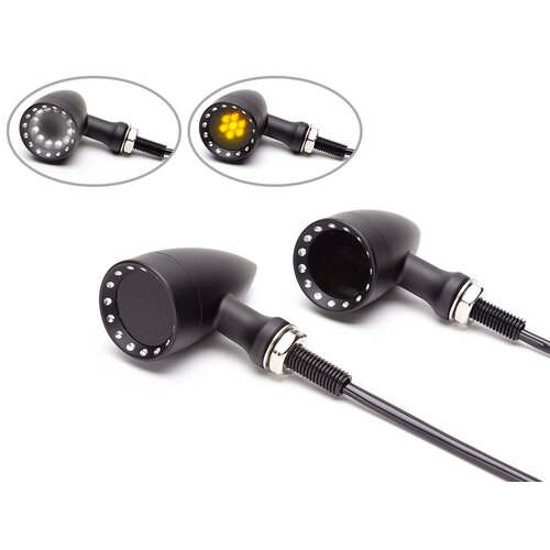 Black Bullet Alloy Integrated LED Daytime Running Lights + Turn Signals