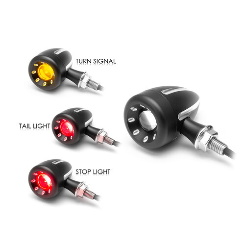 Cyclops Black + Contrast Cut integrierte LED-Stopp- / Rücklichter + Blinker