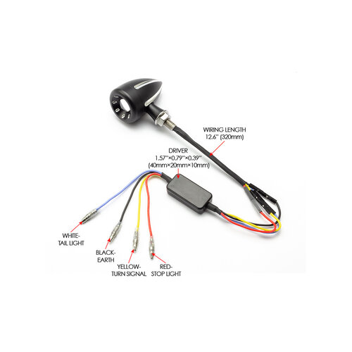 Cyclops Black + Contrast Cut integrierte LED-Stopp- / Rücklichter + Blinker
