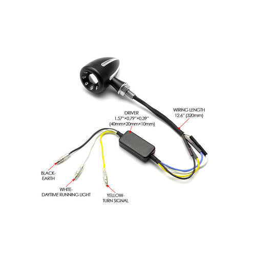 Cyclops Black Contrast Cut Integrated LED Turn Signals + Daytime Running Lights