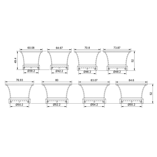 RMR Hexagon Velocity Stacks BMW Boxer (Choisir la taille)