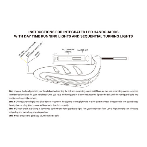 LED-Handschutz mit integriertem Taglicht + Blinker