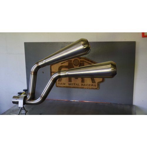 RMR Hoog gemonteerde dubbele uitlaatpijp BMW K100 (roestvrij staal)