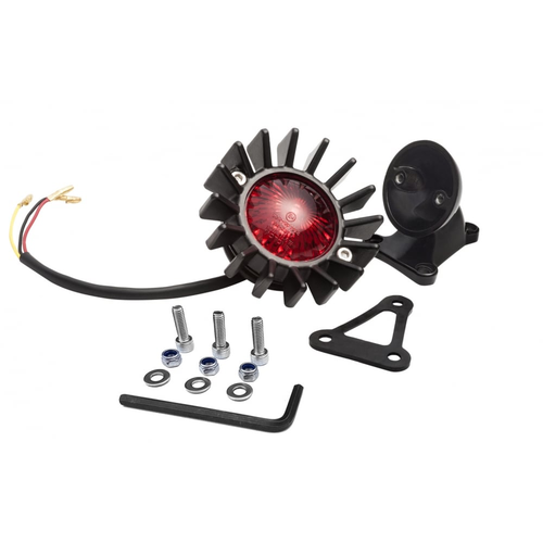 Motone Big Fin Tail Light LED + Kit de montage pour amortisseur - Noir