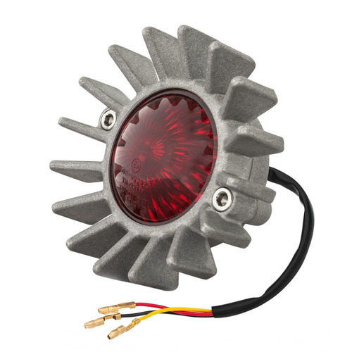 Motone Big Fin achterlicht LED + spatbordbevestigingsset -Shot blast